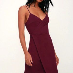 Lulu's Plum Purple Surplice Midi Dress